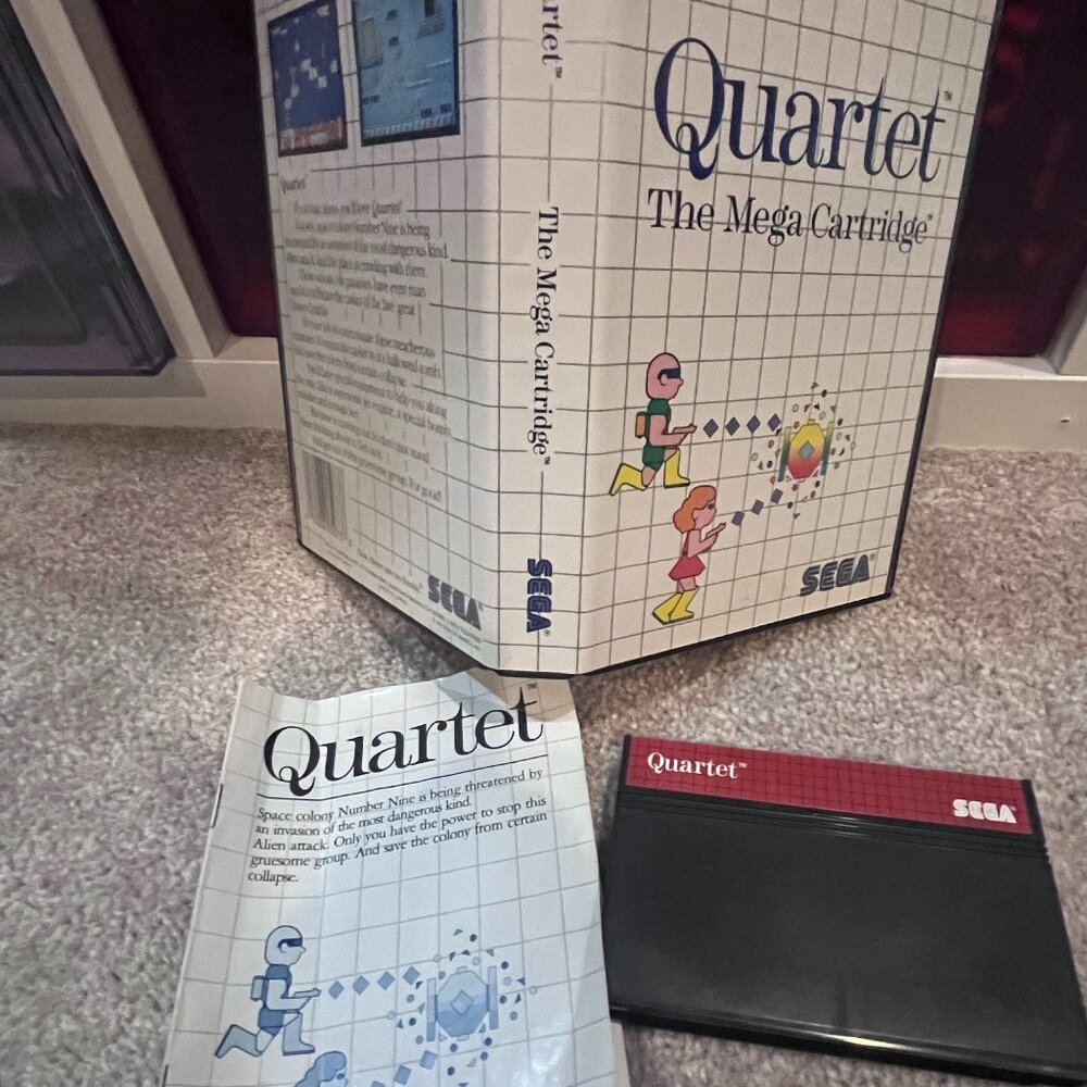 RARE Sega Master System Quartet, complete in box, good shape, not tested